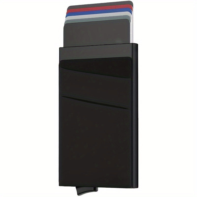 Simple RFID Blocking Aluminum Alloy Credit Card Holder with Money Bag for Men