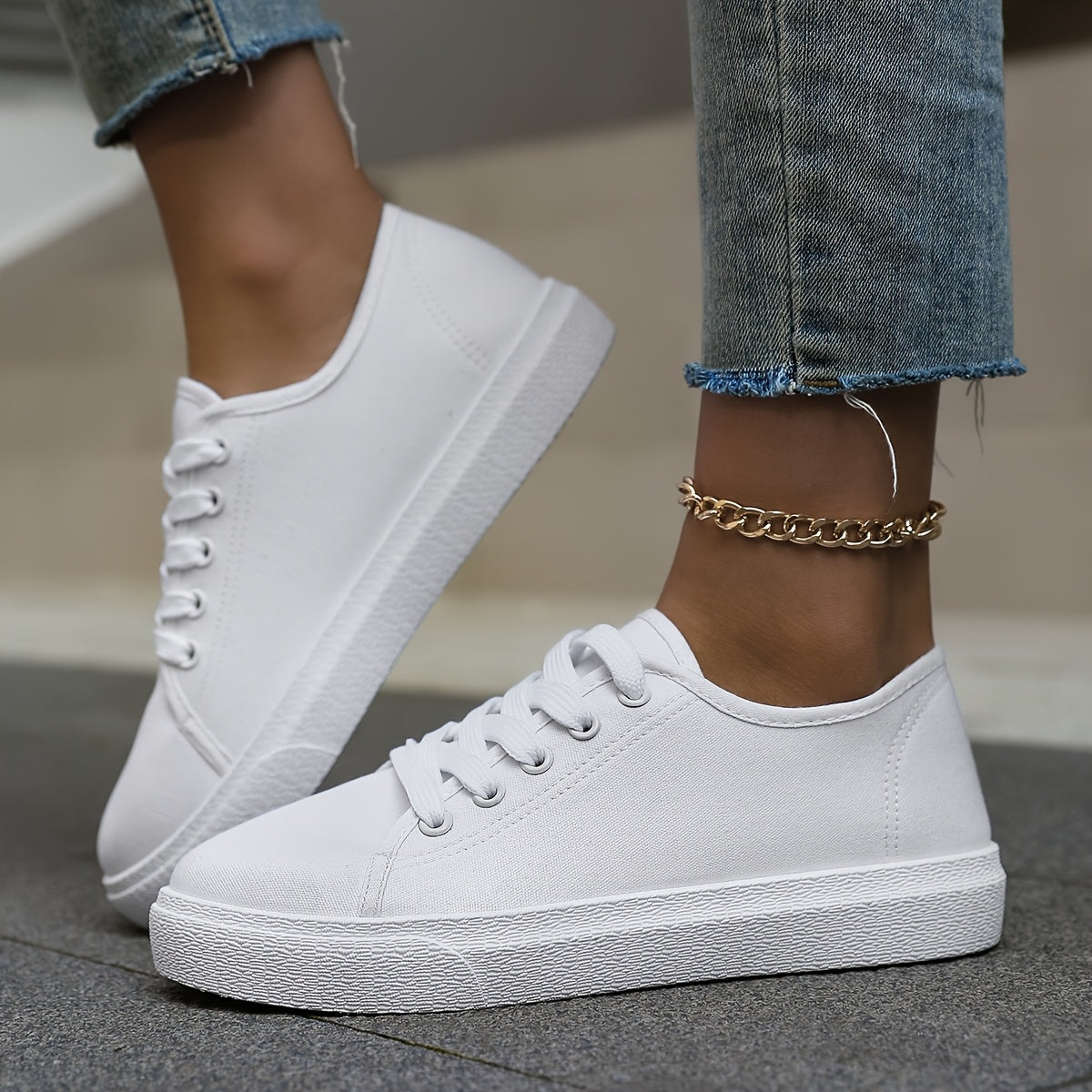 Women'S Lightweight Sneakers - Black and White Casual Lace-Up Skate Shoes with Round Toe, Comfortable EVA Sole, Breathable Fabric, Low Top Design for Casual Attire, Casual Skate Shoes|Round Toe Sneakers|Breathable Fabric Snea