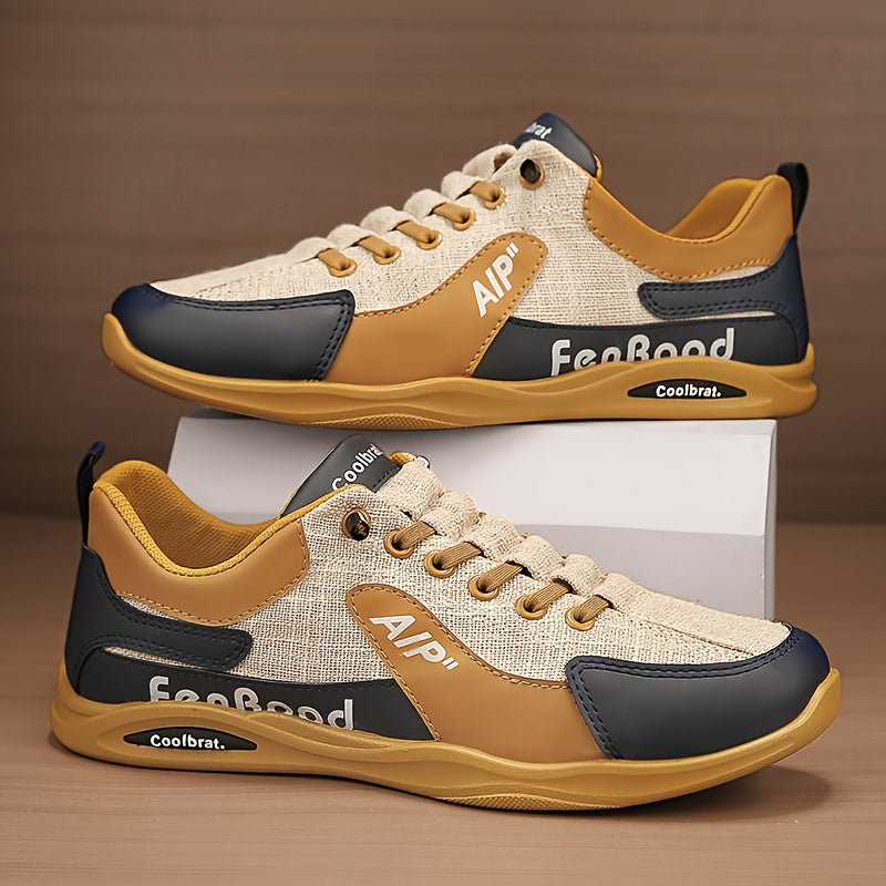 Men's Vintage Old School Style Sneakers, Comfy Non Slip Durable Canvas Breathable Shoes, Men's Footwear