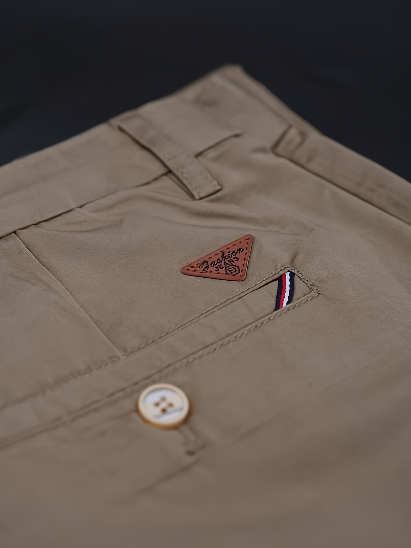 Men's Solid Pants With Pockets, Light Business Style Regular Fit Trousers For Outdoor Activities, Daily Wear For Spring And Autumn