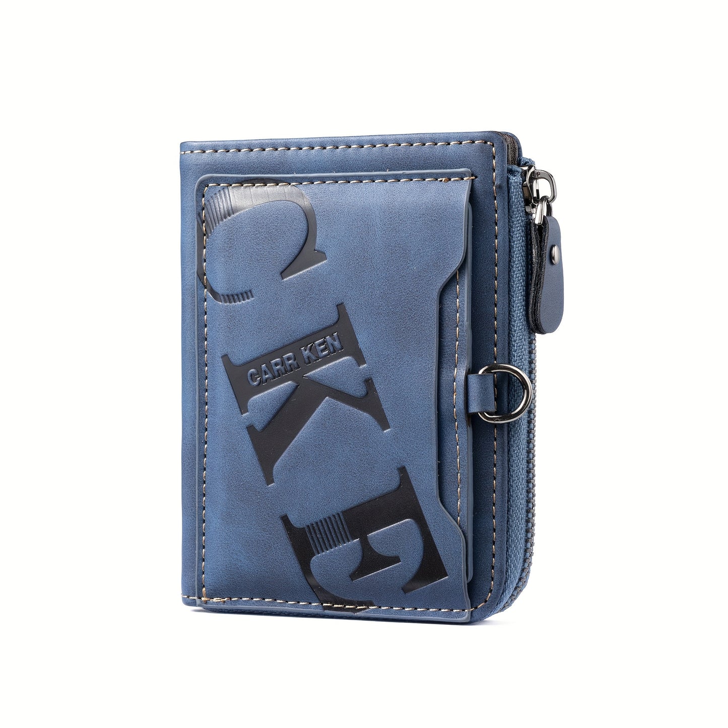1pc Men's Retro Short Wallet, Multifunctional Fashion Zipper PU Leather Wallet, Ideal Gift For Men