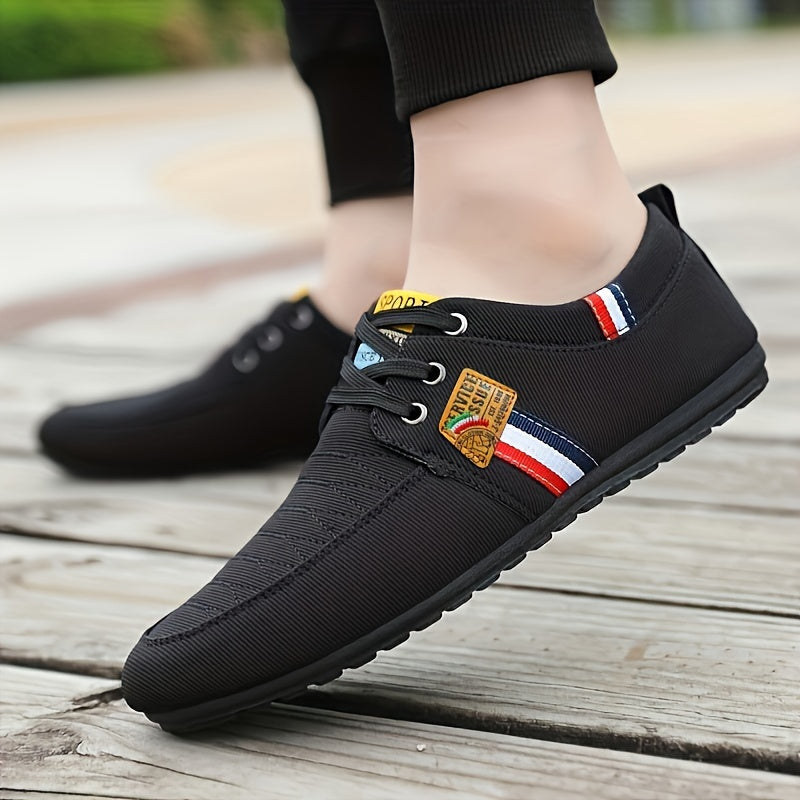 Men's Casual Light Weight Canvas Loafer Shoes, Comfy Breathable Non Slip Durable Shoes For Men's Outdoor Activities