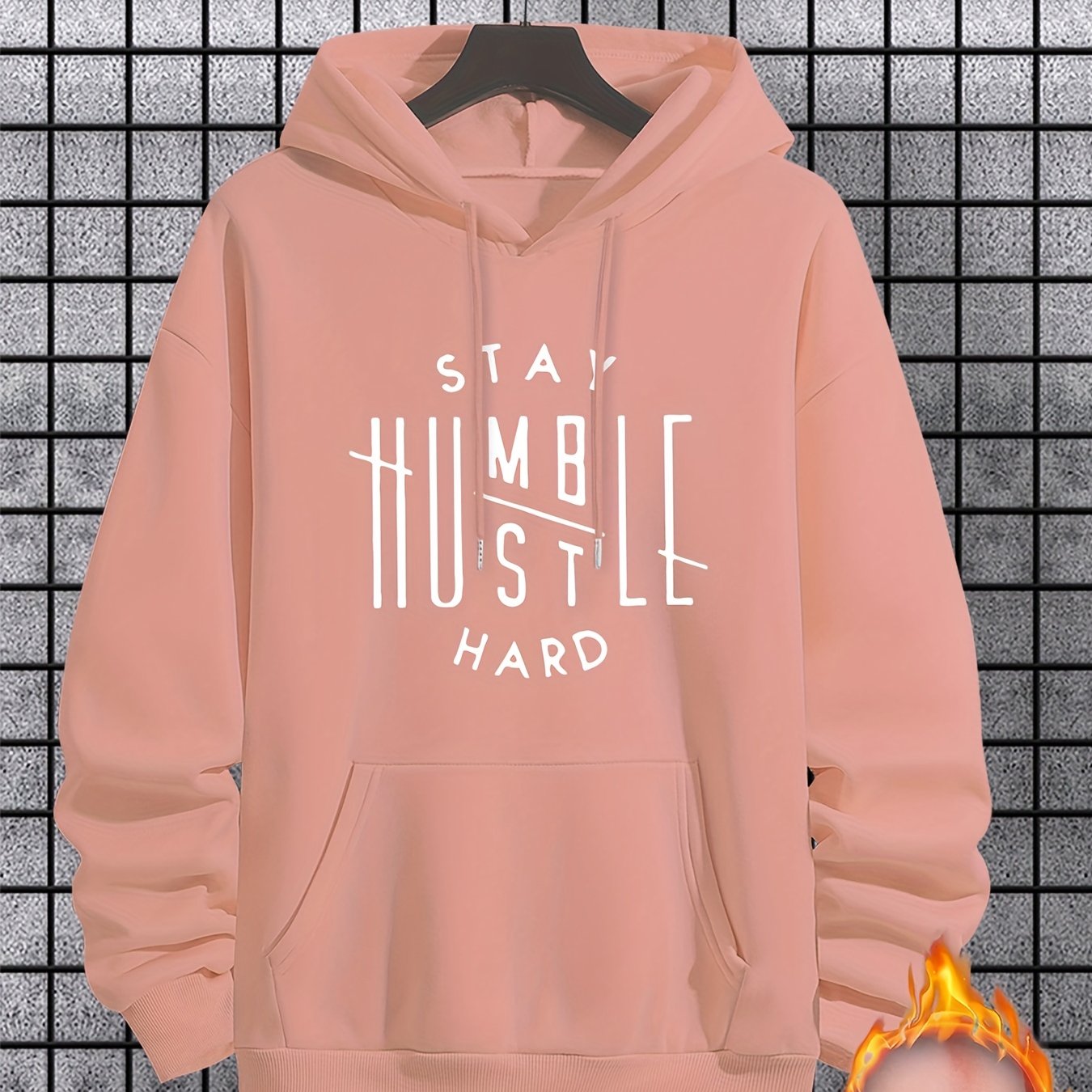 KOURRTER Men's Inspirational Hoodie - "Stay Humble" Graphic Print, Long Sleeve, Polyester Blend, Available in Black, Red, Yellow, Blue, Apricot, Dark Blue, Coffee, Pink, Light Grey - Machine Washable, All-Season Wear