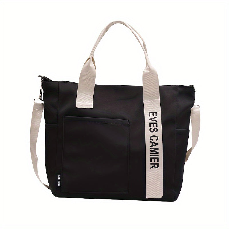 Multi-Pocket Tote Bag, Crossbody Travel And Work Shoulder Bag, Portable And Durable With Adjustable Strap For School And Daily Use