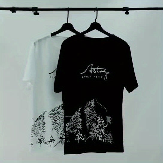 Men's Casual 2pcs Set: Crew Neck Short Sleeve T-Shirt & Drawstring Shorts - Breathable Polyester, Summer Fashion