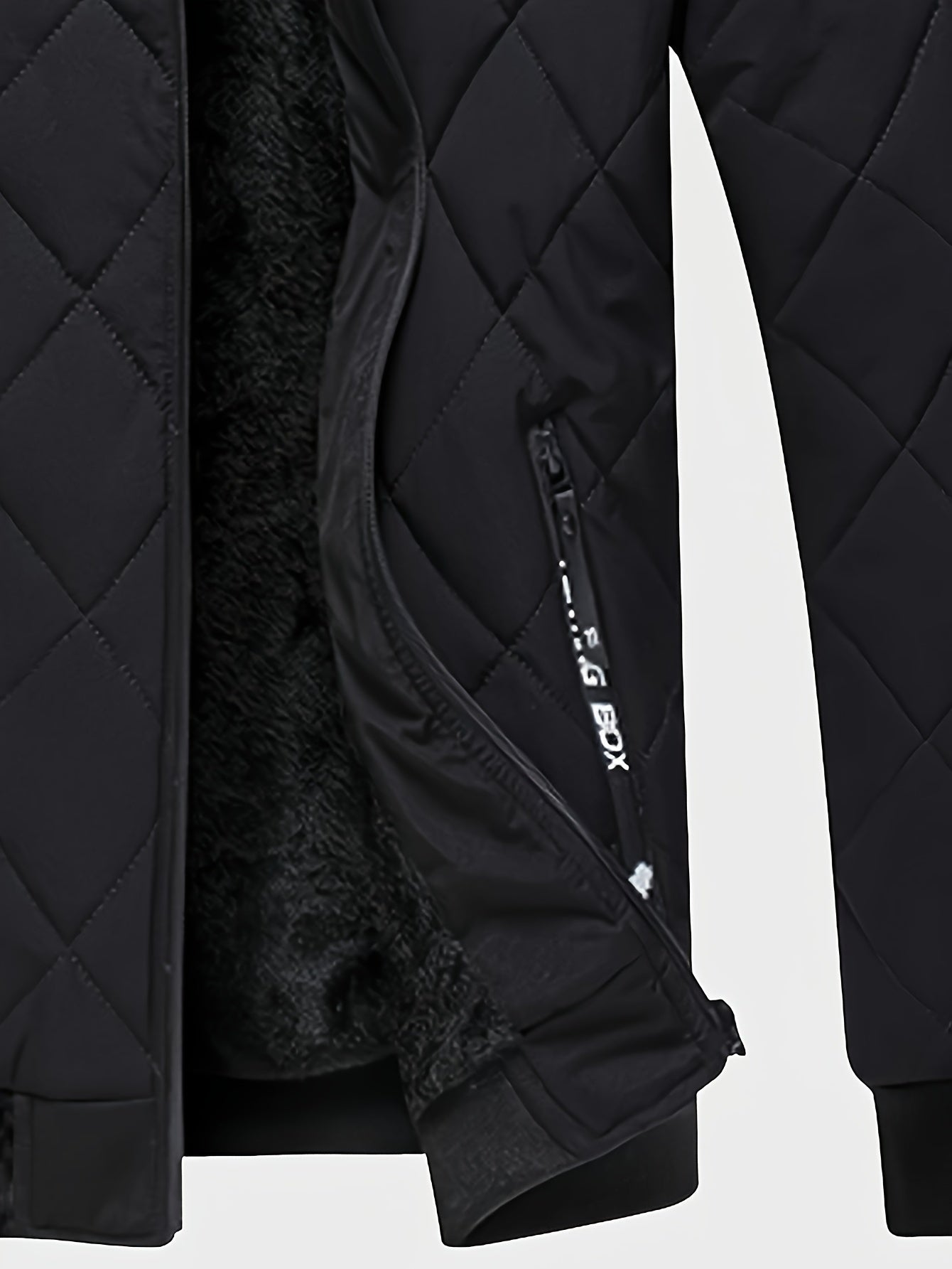 Men's Casual Fleece-Lined Hoodie Jacket - Warm, Windproof Zip-Up Coat with Quilted Design for Fall/Winter, Winter Coat