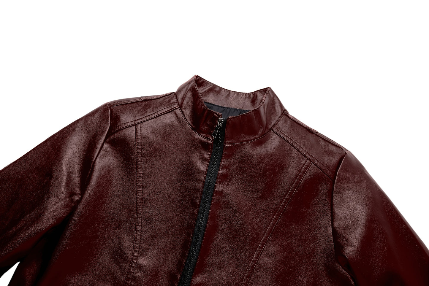 Men'S Casual Jacket - Stand Collar Zip-Up Long Sleeve - 100% Polyurethane, Solid Color, Non-Stretch Woven Fabric, Regular Fit with Functional Pockets for Daily Wear