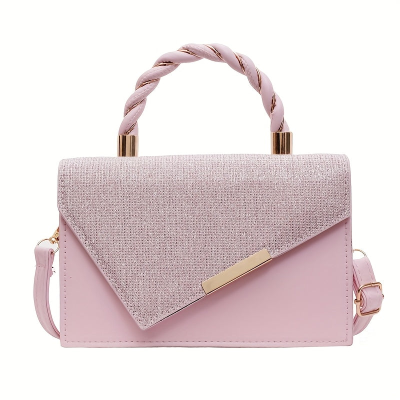 2025 թվականի նոր ամառային կանացի ձեռքի պայուսակ, մի ուսի վրա, մետաղական դեկորատիվ փոքր քառակուսի պայուսակ