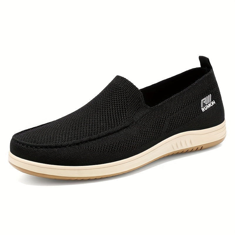 A Pair of Men'S Knitted Breathable Casual Shoes, Slip-On Mesh Shoes for Men.