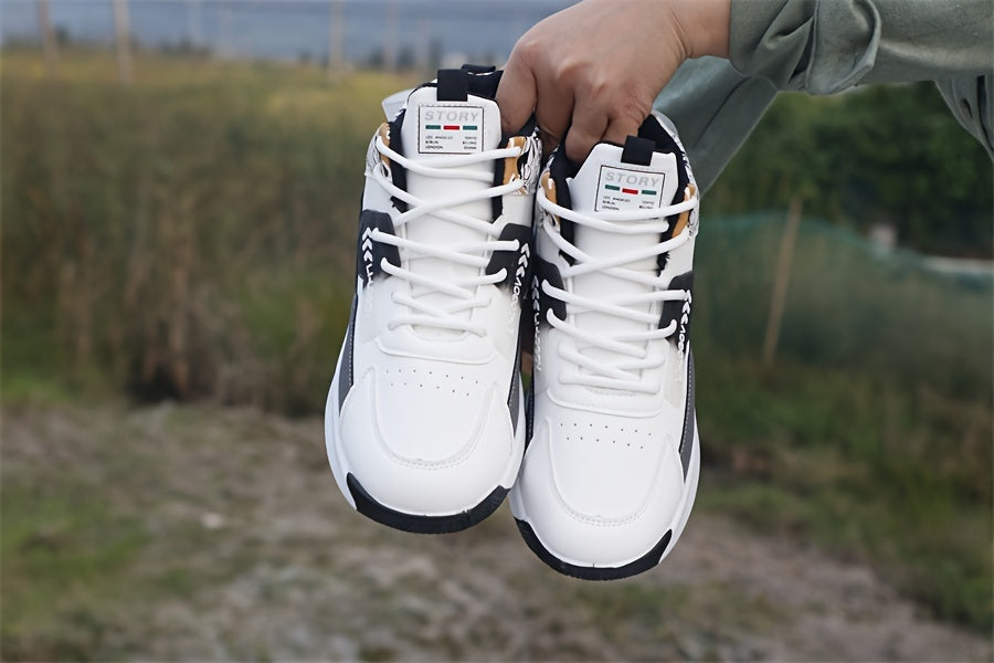 Men'S Stylish High-Top Sneakers with "WOD" Logo - Comfortable, Non-Slip Lace-Up Athletic Shoes for Outdoor Activities, All-Season Wear, Casual Sports Style, Rubber Sole, Fabric Upper, Casual Athletic Shoes Stylish High Top