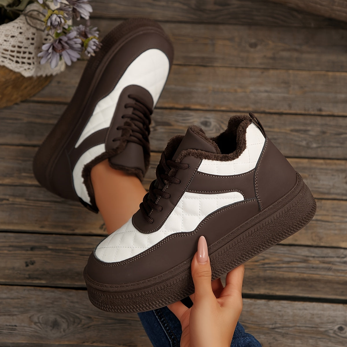 Women's Thick-Sole Winter Boots with Non-Slip Rubber Outsole & Warm - Round Toe Lace-Up Snow Shoes for Dresses, Jeans & Casual Outfits, Lightweight Winter Boots For Women, Snow Boots For Women, Boots For Women Snow, Boots For