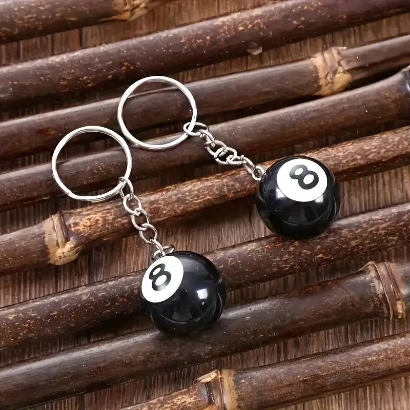 1pc Black No. 8 Billiard Cue Ball Keychain - Ideal Gift for Pool Players, Durable Metal with Secure Clasp, Perfect Souvenir for Billiards Enthusiasts & Club Members