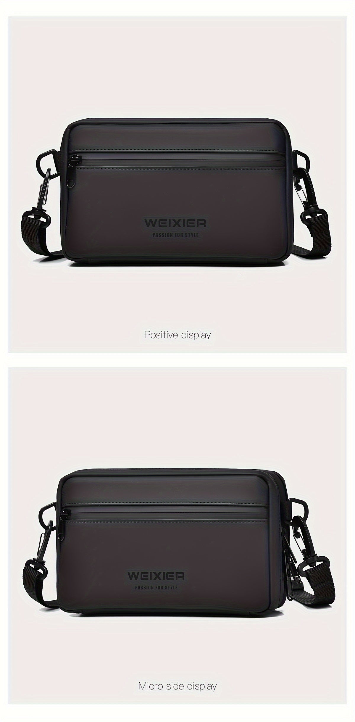 WEIXIER Unisex Fashion Messenger Bag, Shoulder Satchel with Detachable Strap, Polyester Lined, Business Briefcase for Commuting Outdoor, Ideal Gift for Husband Or Boyfriend