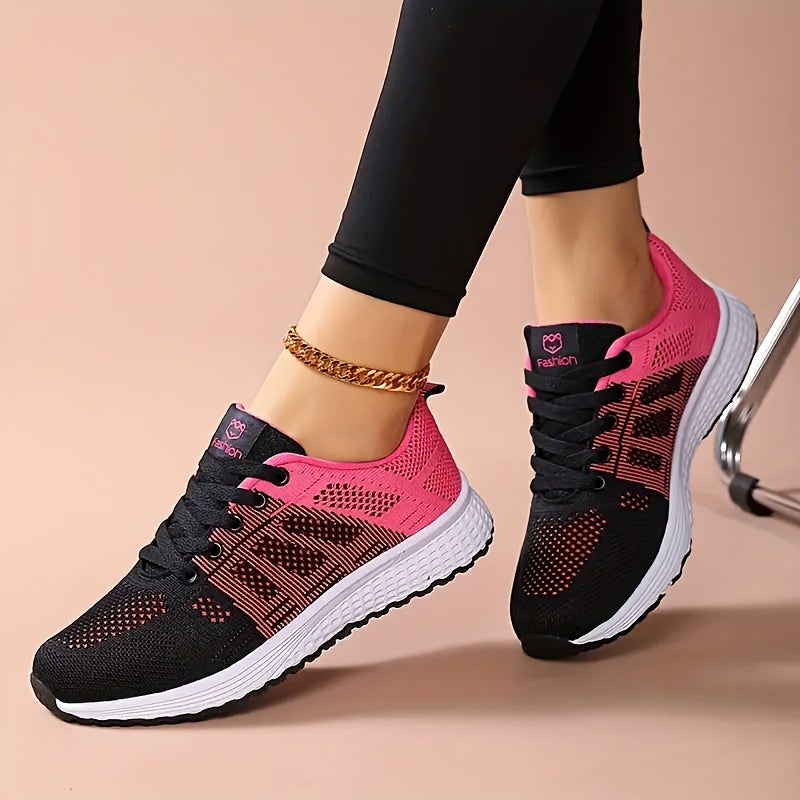 Hot Selling Fly Mesh Breathable Casual սպորտային կոշիկներ կանանց համար, թեթև և հակասայթաքող վազքի կոշիկներ