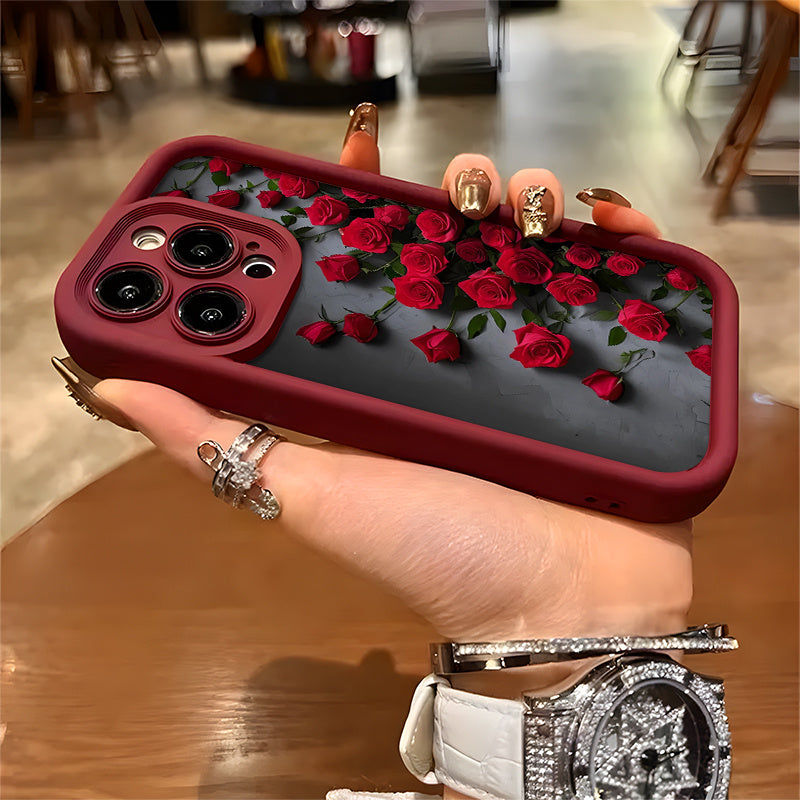 Red Rose Flower High Value and Beauty Mobile Phone Case for iPhone 16/16Pro/16ProMax/16Plus/15/15Plus/15Pro/15ProMax, 14/14Plus/14Pro/14ProMax, 13/13Pro/13ProMax, 12/12Pro/12ProMax, 11/11Pro/11Proamx, 7/8plus, XR/Xs/XsMax
