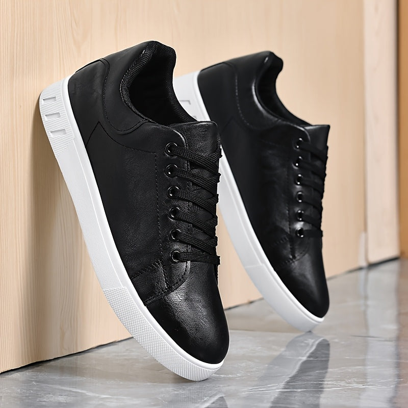 Men's Fashion Skateboard Sneakers - Comfortable Non-Slip Lace-Up Casual Shoes, Suitable for Outdoor Activities, All-Season Wear - ayq