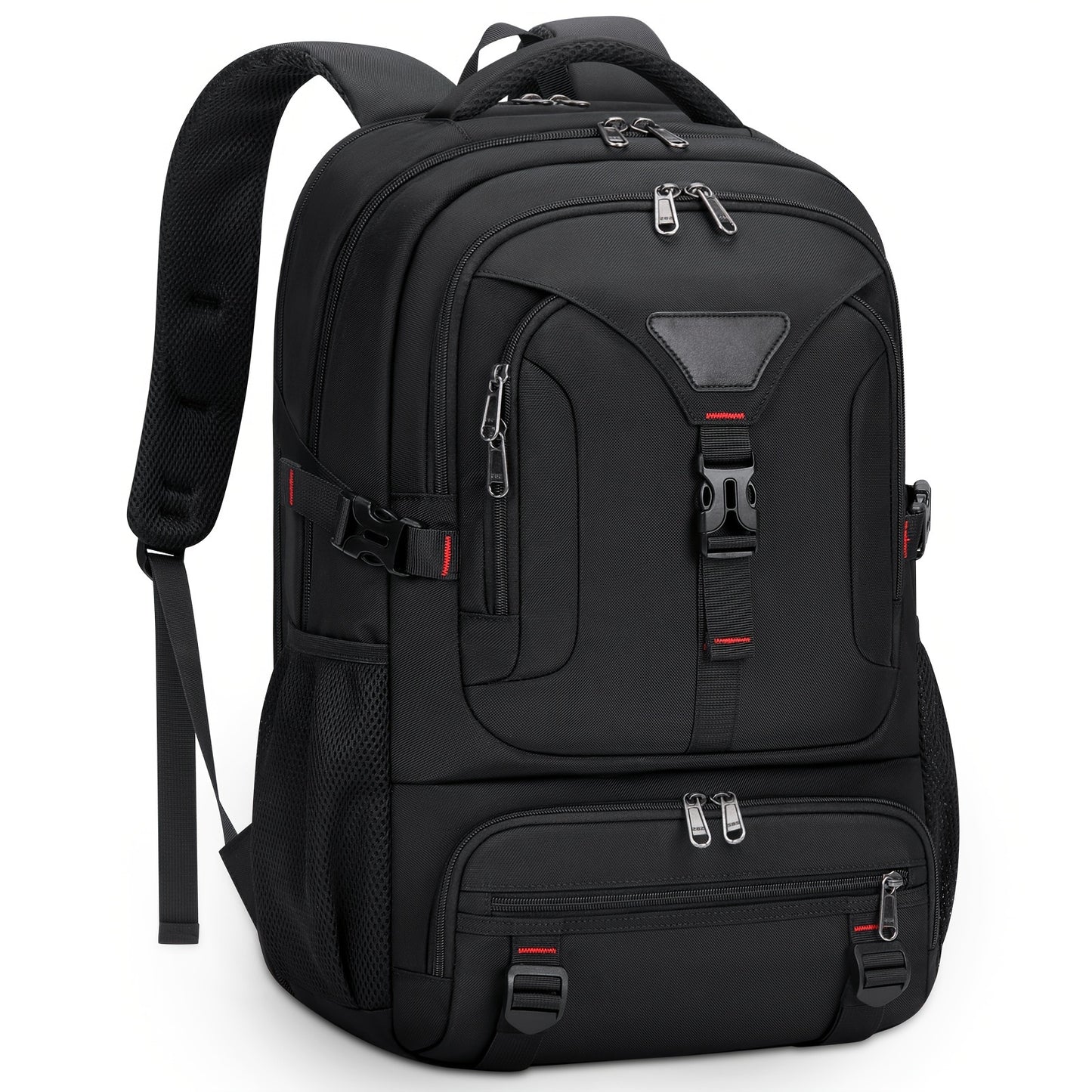 NUBILY 17.3-Inch Men'S Laptop Backpack, 50L Travel Pack, Large Work Backpack for School, College, Business - Non-Food Contact, Black Oxford Fabric with Mesh Windows, Zipper Closure, TSA-Compliant, College Backpack Sleek Bac
