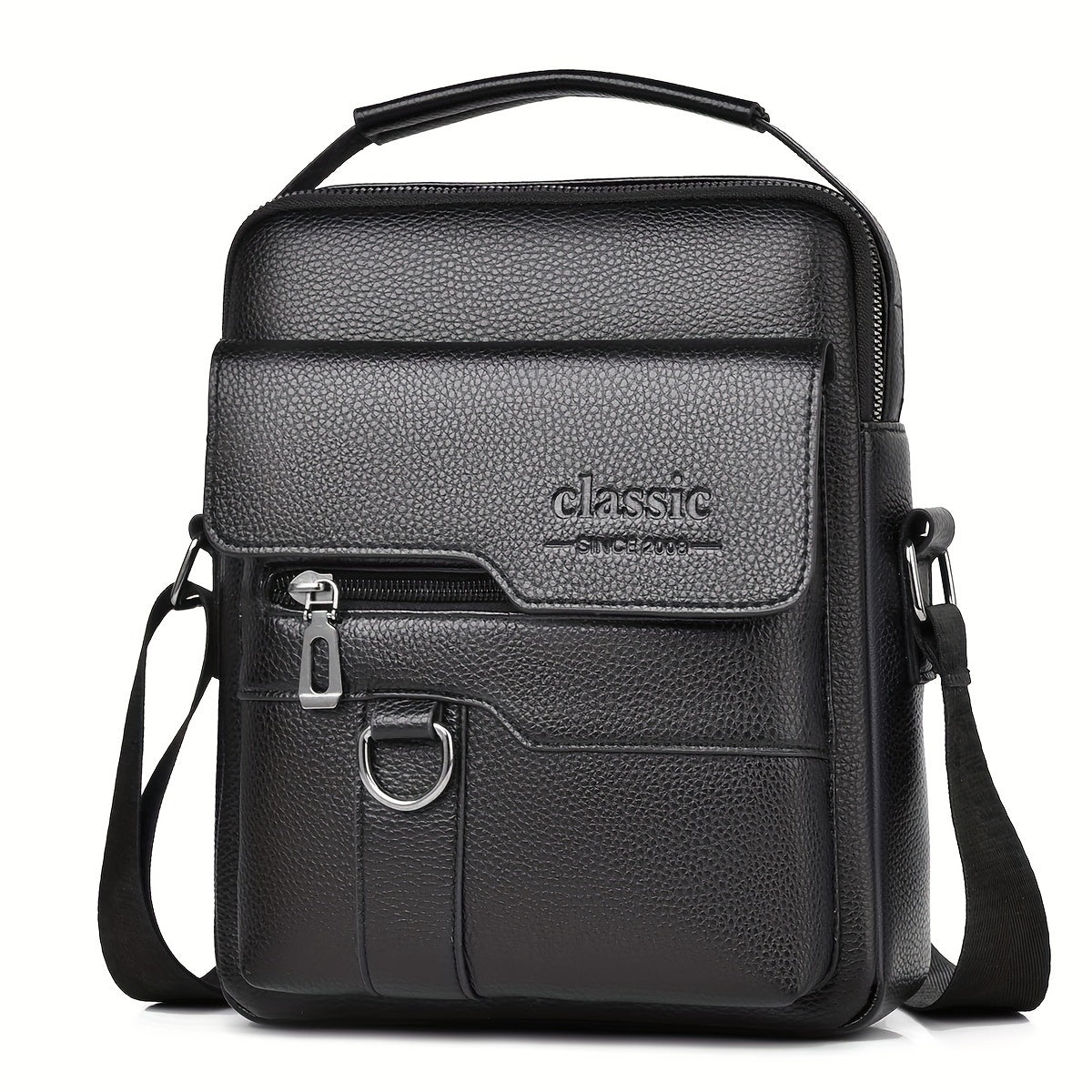 New Men's Crossbody Bag Messenger Bag with Mahogany Pattern Large Capacity Design PU Material Men's Casual Retro Adjustable Shoulder Bag for Going Out Valentine's Day Gift for Husband or Boyfriend