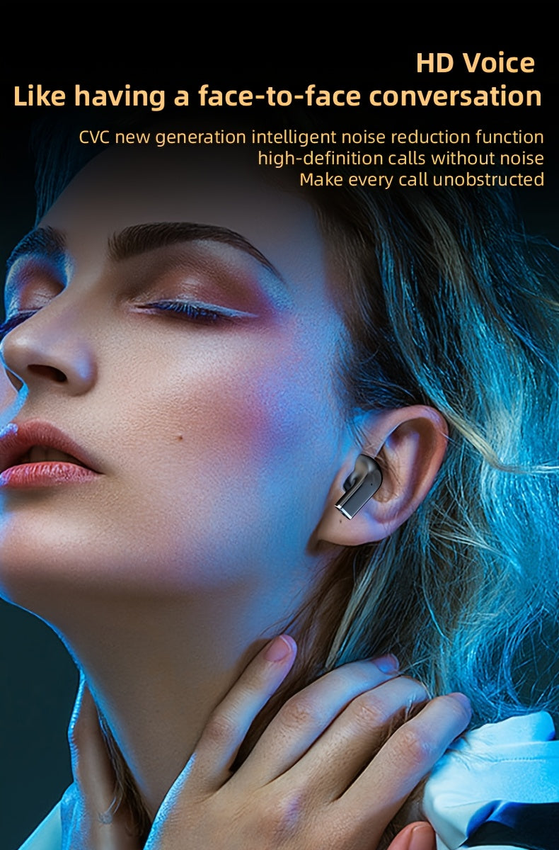 Wireless Earbuds with Volume Control, Semi-Open Design, High-Fidelity Sound, ENC Noise Cancellation, Long Battery Life, Rechargeable Lithium Polymer Battery, Compatible with iPhone, Samsung, Android, for Adult, Birthday, East