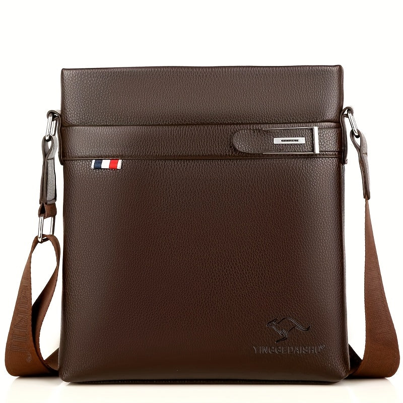 Men'S Stylish Black Crossbody Bag with Adjustable Strap, Multiple Compartments Zipper Closure - Lightweight for Daily Commute, Travel, and Work Trips, Travel Bag, Versatile Shoulder Bag, Textured Finish