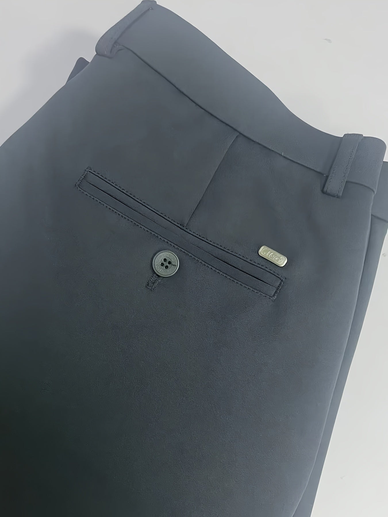 Men's Classic Solid Color Dress Pants - Comfort Fit, All-Season Polyester Blend, Machine Washable - Perfect for Business & Casual Wear