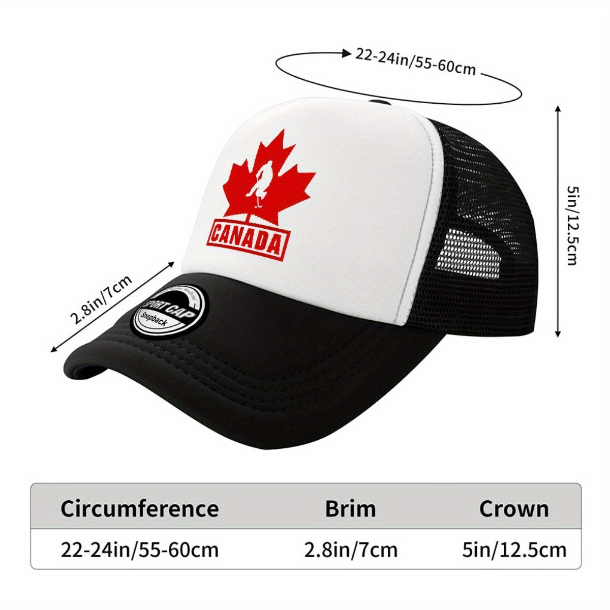 Canadian Hockey Team Trucker Hat – Lightweight Breathable Mesh Cap