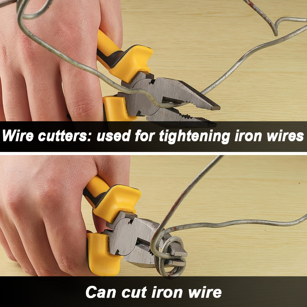 15pcs Heavy-Duty Toolbox & Tool Set with Plastic Case, Hammer, Vise-Grip Style Pliers, Wrench & Screwdriver Suitable for Repair & Car Maintenance - No Assembly Required