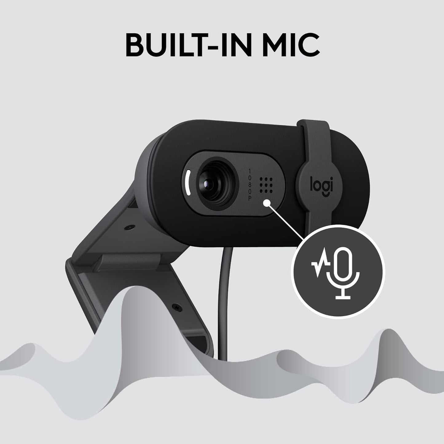 Logitech Brio 101 Full HD 1080P Webcam Made for Meetings and Works for Streaming — Auto-Light Balance, Built-In Mic, Privacy Shutter, USB-A, for Microsoft Teams, Google Meet, Zoom, and More - Black