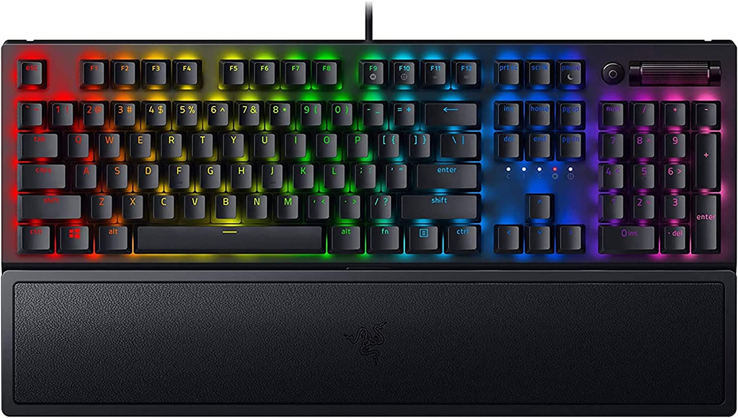 Razer Blackwidow V3 Mechanical Gaming Keyboard: Green Mechanical Switches - Tactile & Clicky - Chroma RGB Lighting - Compact Form Factor - Programmable Macro Functionality - Quartz