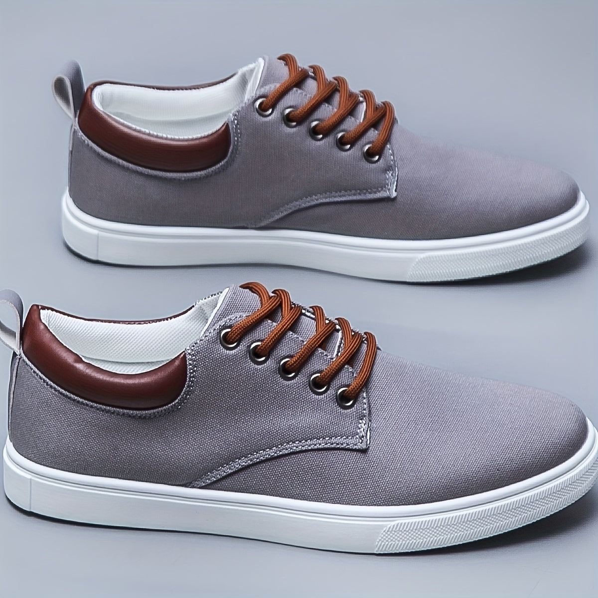 Men's Low Top Casual Canvas Skate Shoes, Breathable Lace-up Casual Flats For Outdoor Walking Driving, Men's Street Footwear