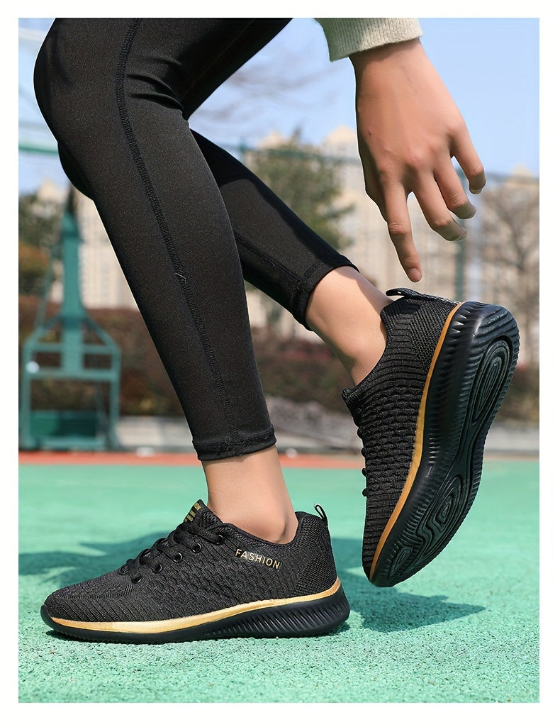 Women's Lightweight Lace-Up Casual Sneakers, Breathable Soft Sole Platform Lace Up Walking Shoes, Comfortable Fashion Footwear plus size