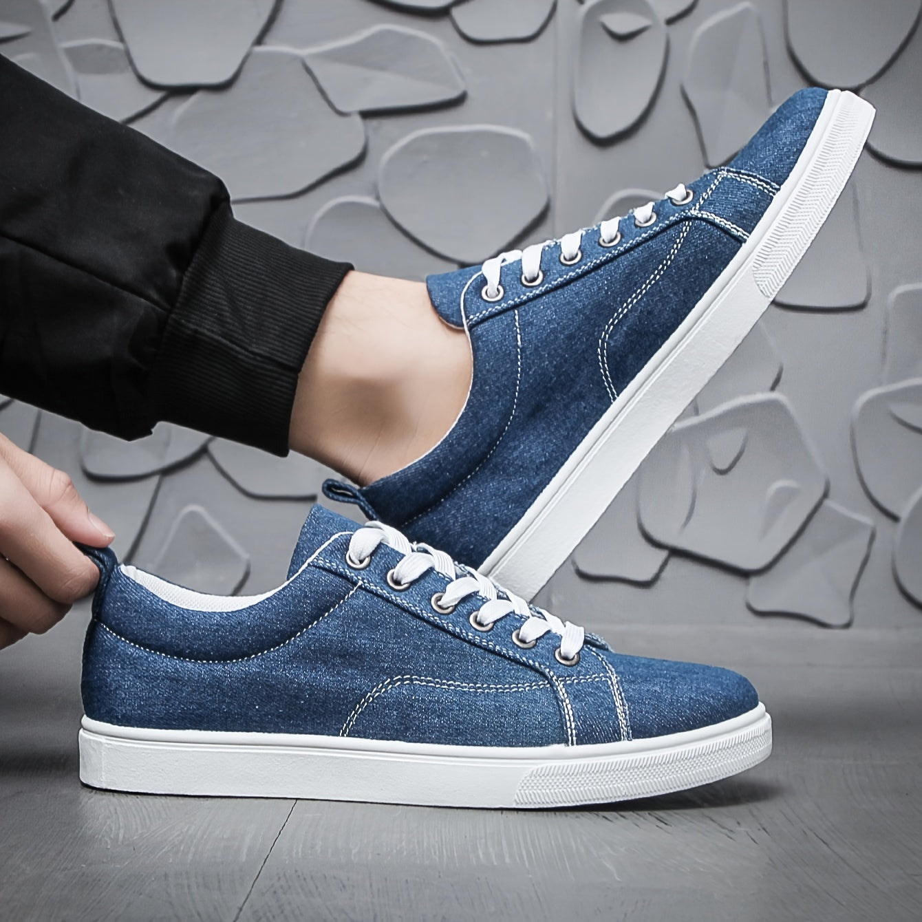 Trendy Low Top Canvas Shoes, Low Top Lace Up Casual Shoes For Outdoor Walking Jogging | All Seasons