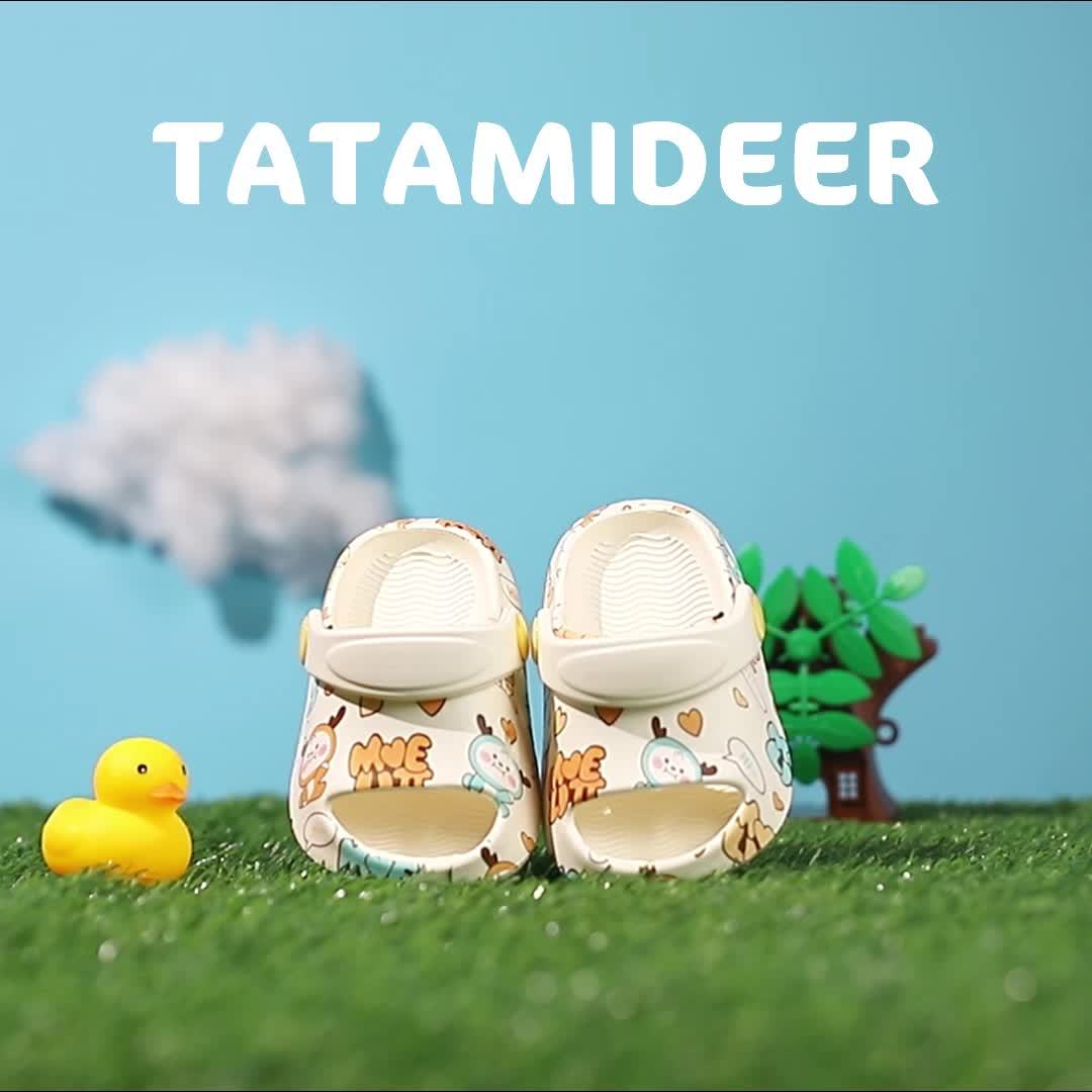TATAMIDEER Unisex Kid's Open Toe Breathable Slippers, Comfy Non Slip Adorable Slides For Boy's & Girl's Outdoor Activities