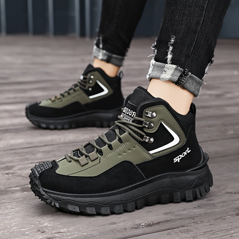 Men's Outdoor Hiking Boots - Breathable PU Upper, Thick Sole, Excellent Traction, Ideal for Mountain Climbing and Trekking | Military Boots | Camping Gear