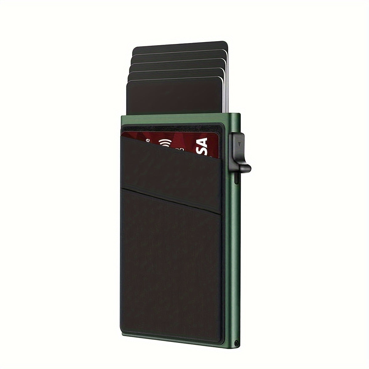 Simple RFID Blocking Aluminum Alloy Credit Card Holder with Money Bag for Men