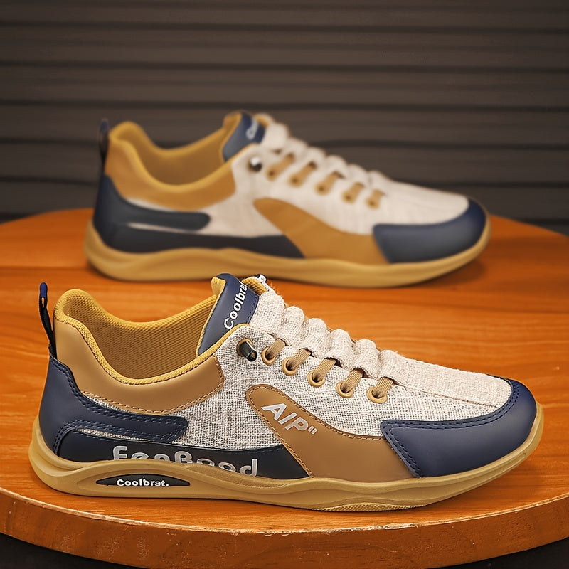 Men's Vintage Old School Style Sneakers, Comfy Non Slip Durable Canvas Breathable Shoes, Men's Footwear