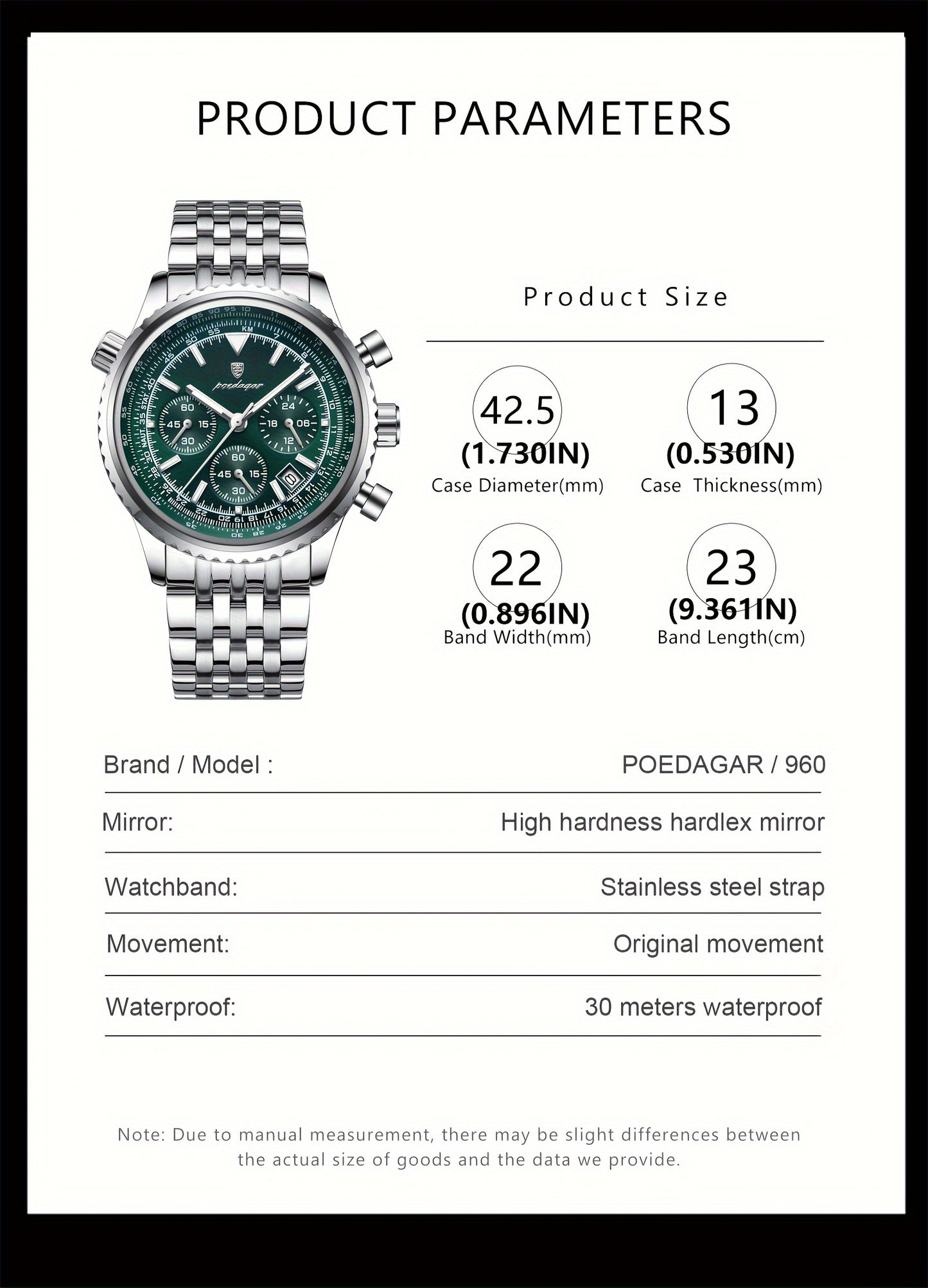 The New 2024 Waterproof Luminous Calendar Stainless Steel Chronograph Quartz Watch from Baida Is a High-End, Powerful, And Trendy Quartz Wristwatch for Men.