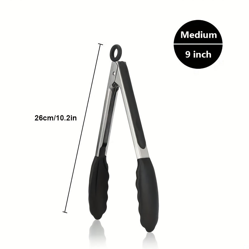 1pc of cooking clips, kitchen clips with silicone tips, locking clips, heavy duty, good grip, 7, 9, 30.48 cm, black grill toppers