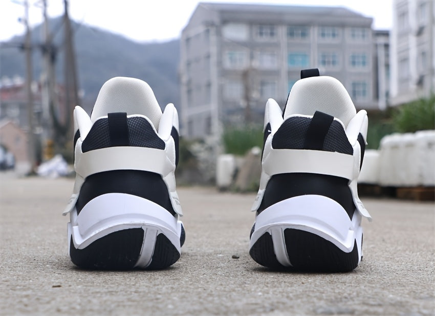 Breathable Men's Running Shoes with Anti-Slip EVA Sole, Lightweight Low-Top Sneakers for Casual Wear and Light Exercise, White with Orange Accents, Comfortable Fabric Upper and Durable PVC Insole, Versatile Sneakers Stylish