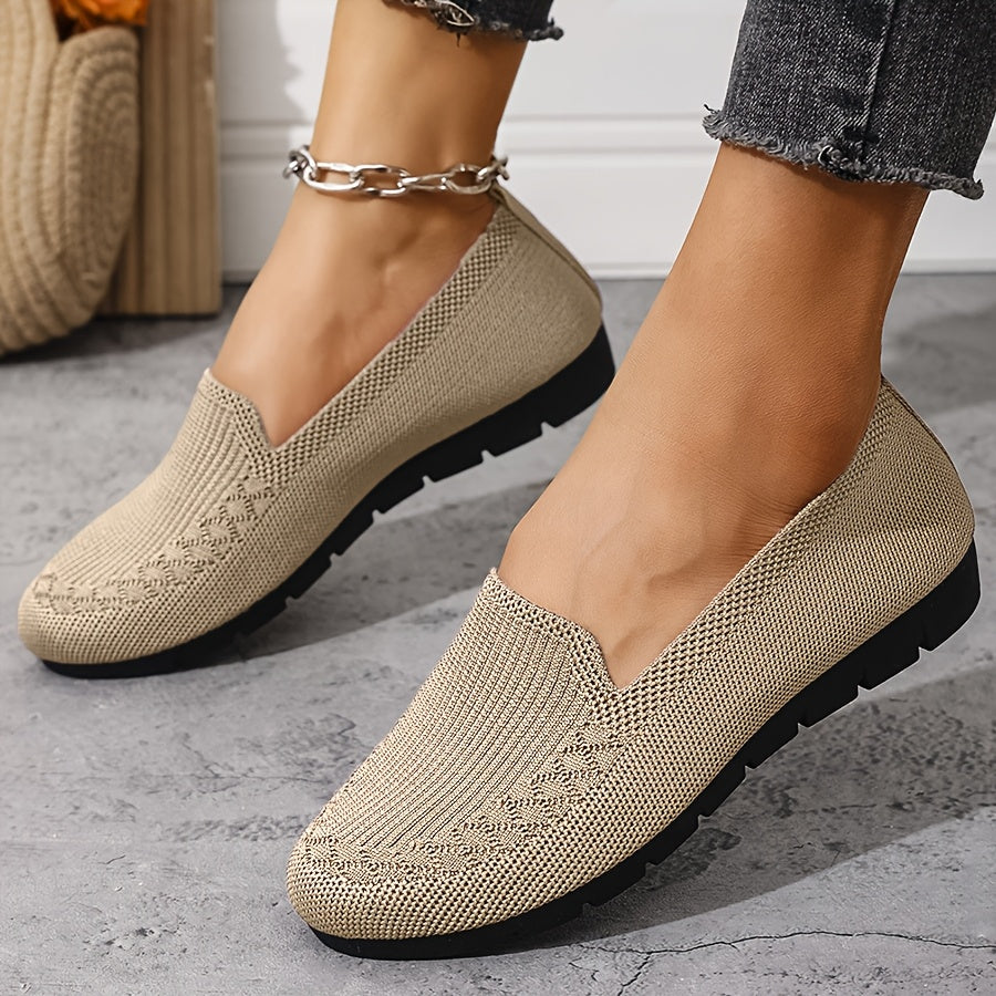 Lightweight Mesh Loafers for Women - Breathable And Easy to Wear, These Comfortable Flat Shoes in Purple Feature a Fabric Upper And Rubber Sole, Ideal for Any Season.