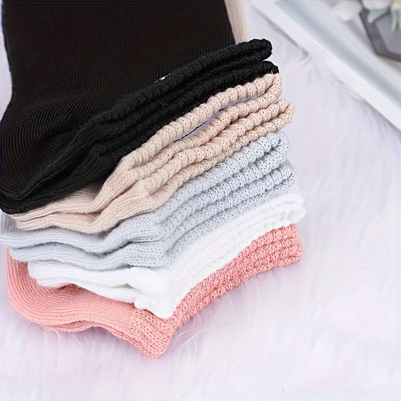 5 Pairs Women'S Cute Bear Animal Print Casual Breathable Sweat-Absorbent Low Cut Short Socks, 98% Polyester 2% Spandex, Knit Fabric, 290g/m² - Fashionable and Comfortable