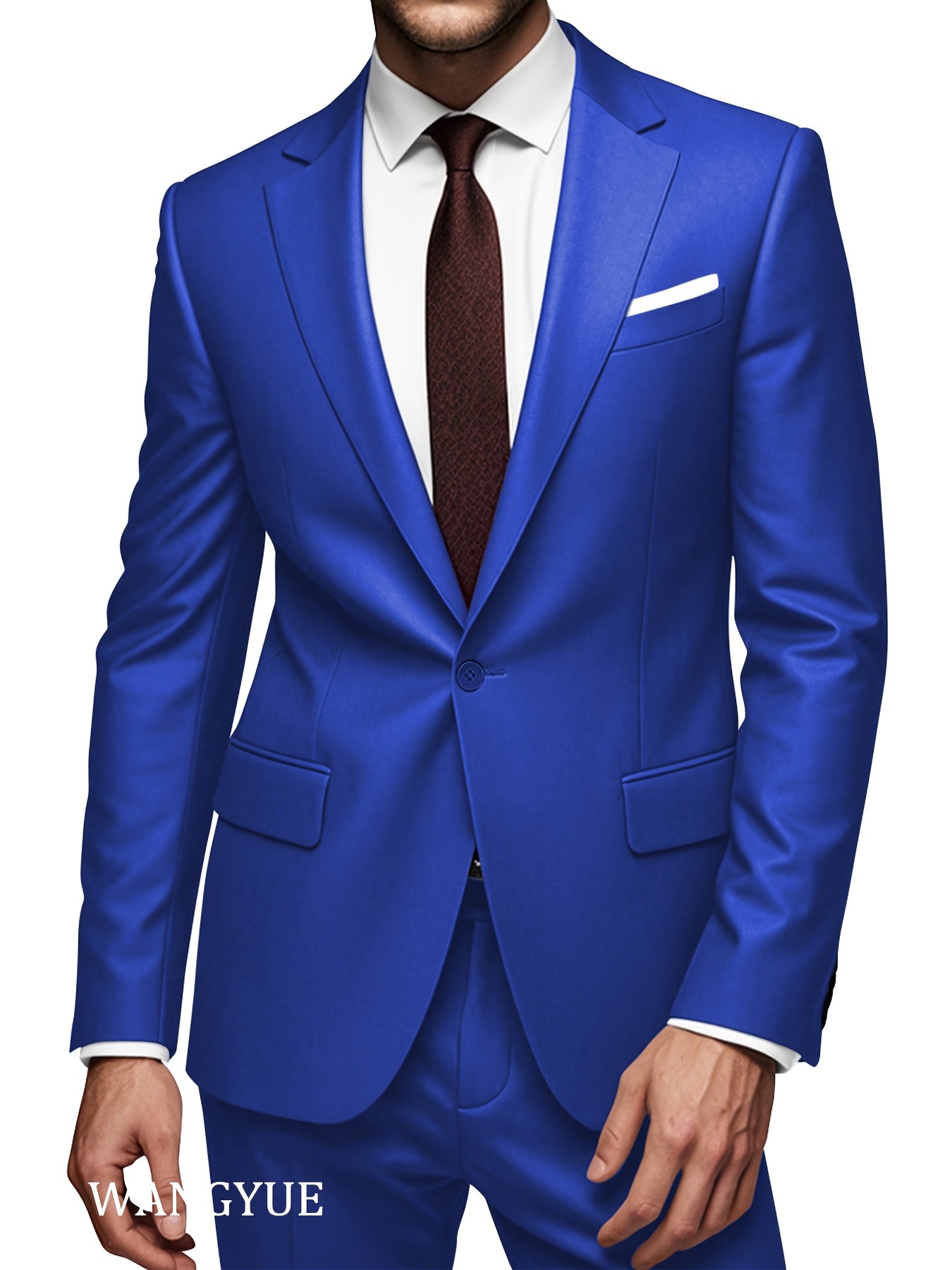 Men'S Classic Two-Piece Suit Set with a Single-Button Jacket And Pants, Suitable for Light Business, Weddings, Casual, And Formal Occasions.