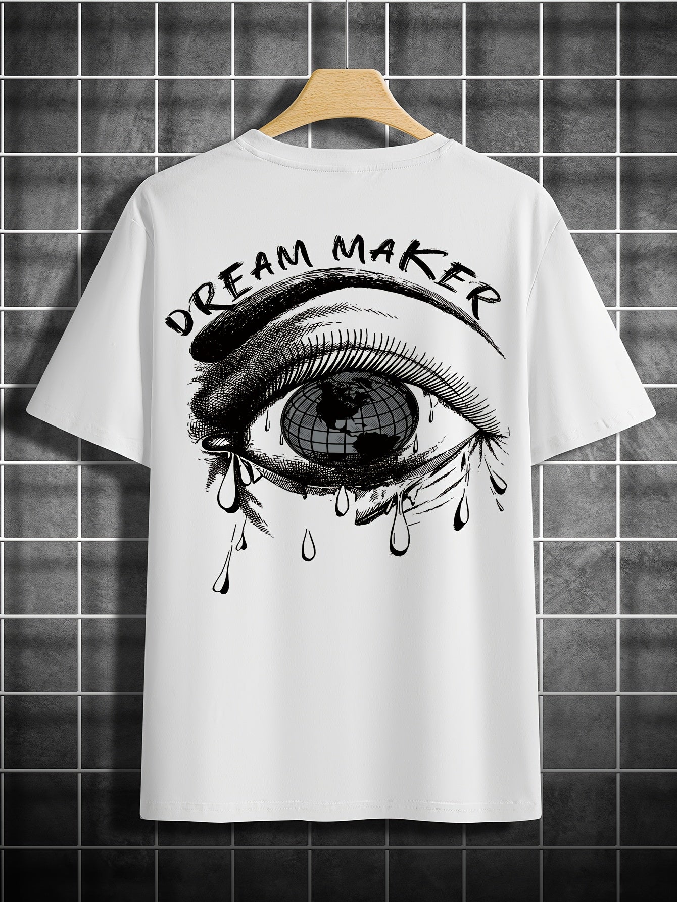4pcs Men's Graphic Tees - "Heavenly" More Designs, Casual Crew Neck Short Sleeve T-Shirts in Beige, Black, White - Lightweight Polyester for Summer Outdoor Wear