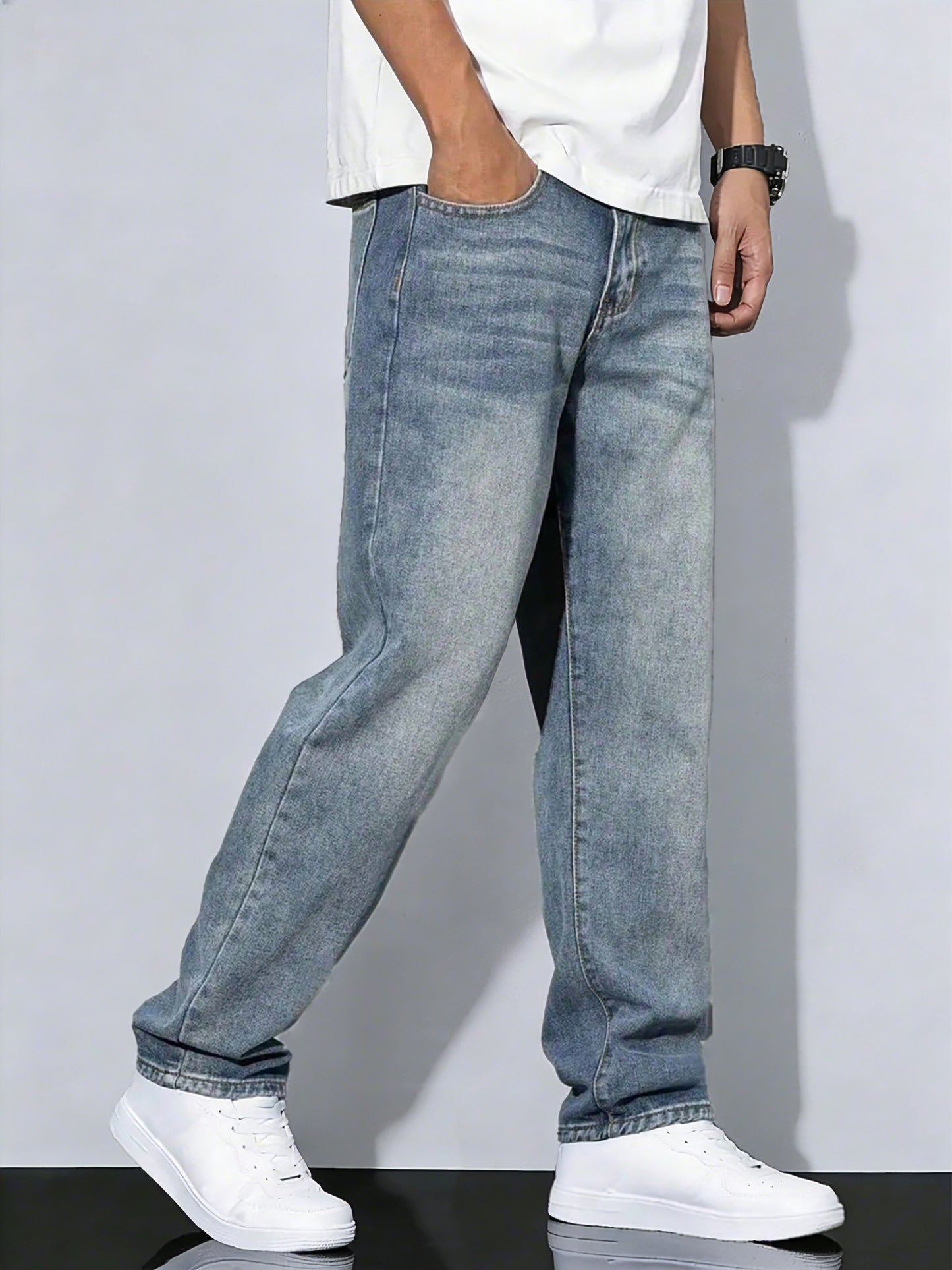 Teen Boys' Casual Light Blue Boyfriend Fit Denim Jeans