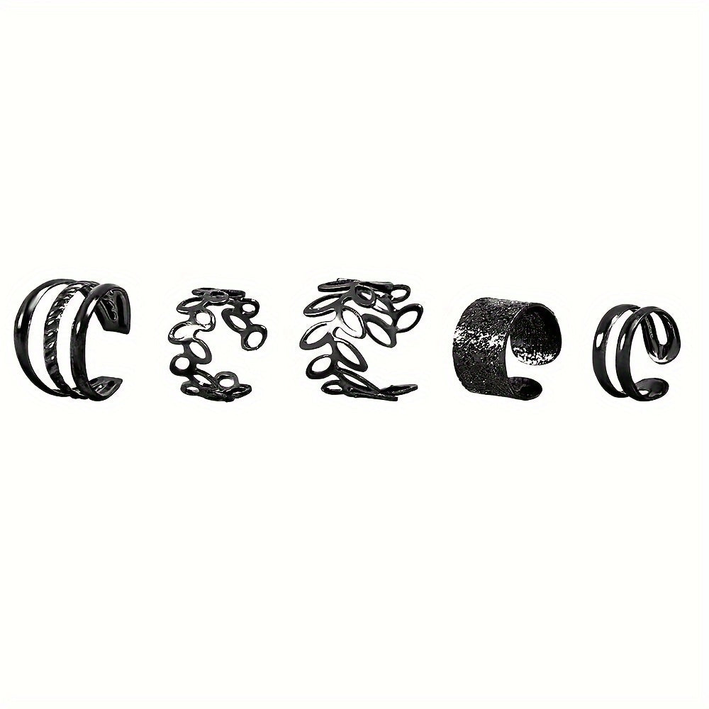 Wholesale Set Of 5 Women's Ear Clips, Simple And Stylish C-shaped Non-piercing Ear Cuffs For Middle Eastern Market
