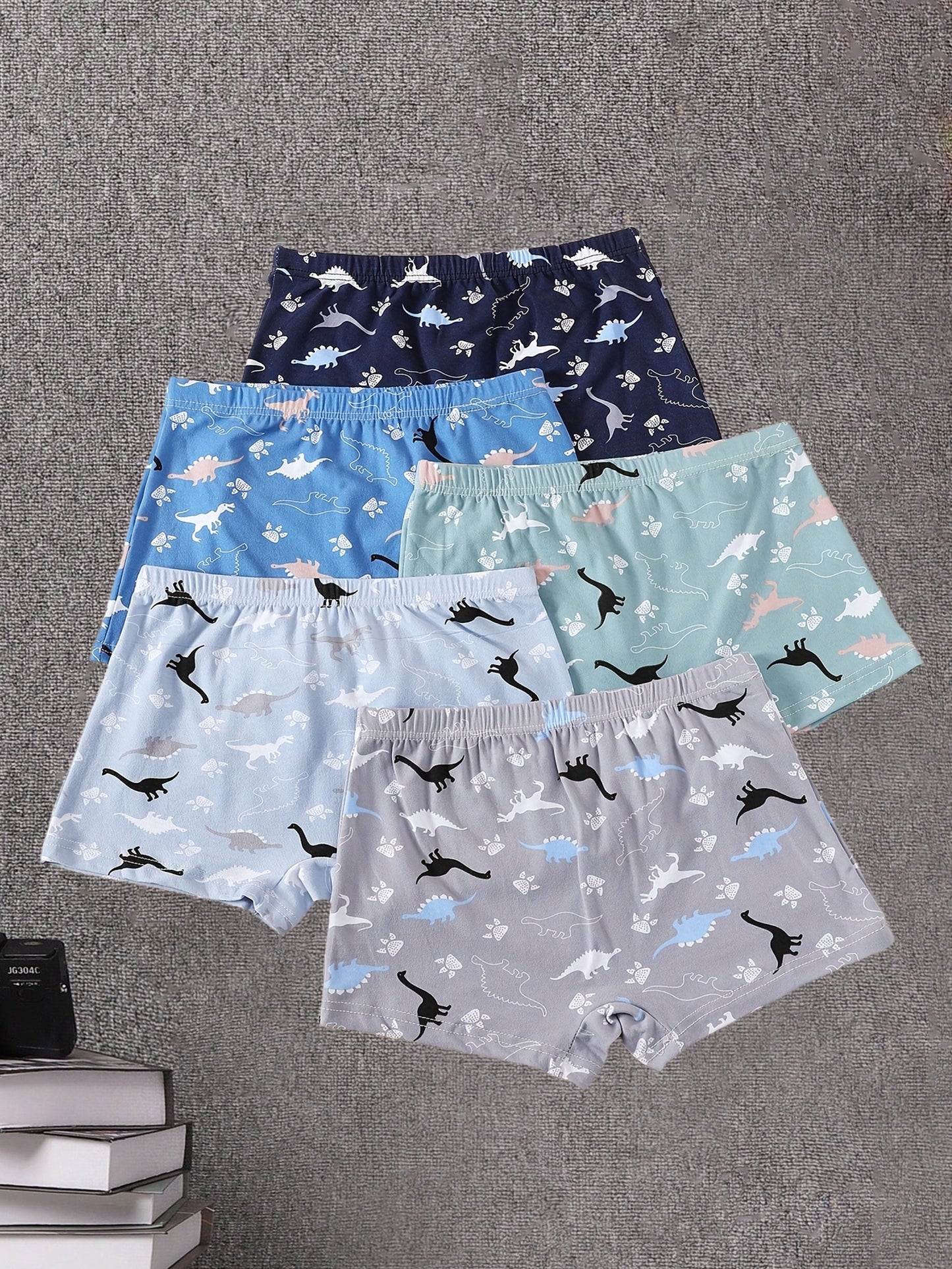 5 հատ 95% Cotton Boys Dino Print Ներքնազգեստի Հավաքածու Բոլոր Սեզոնի Նվեր