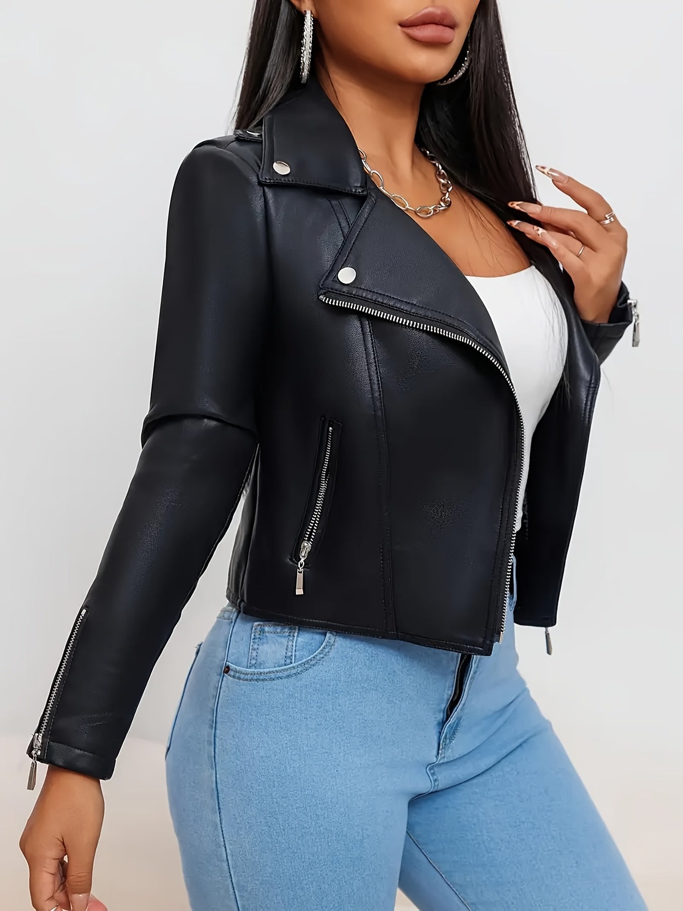 Polyester Sports Square Neck Short Length Long Sleeve Zipper Placket H Fit Conventional Jacket for Spring/Fall