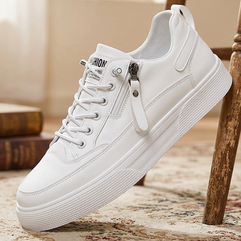 Men's Casual Side-Zip Sneakers Lightweight Low-Top Shoes