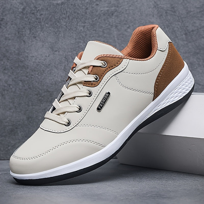 FAYWELLME Unisex Casual Sneakers, Breathable Low Top Lace-up Shoes, Solid Color All-Season Sports Running Shoes with MD Sole, Fabric Inner & Insole, Plain Toe