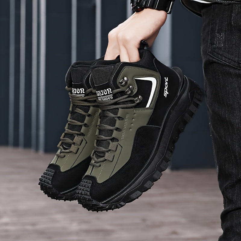 Men's Outdoor Hiking Boots - Breathable PU Upper, Thick Sole, Excellent Traction, Ideal for Mountain Climbing and Trekking | Military Boots | Camping Gear